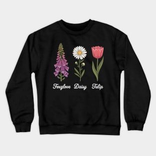 Foxglove-Daisy-Tulip Crewneck Sweatshirt